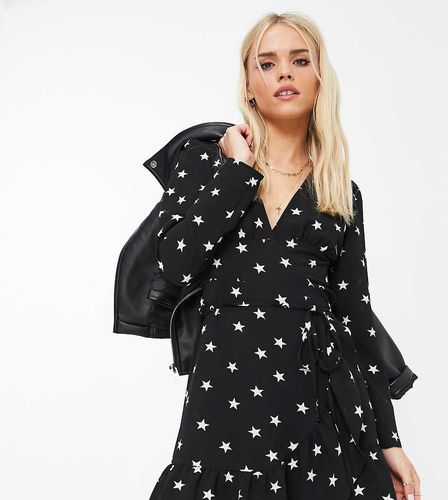 ASOS DESIGN Petite - Vestito corto avvolgente nella parte anteriore con stampa con stelle - ASOS Petite - Modalova