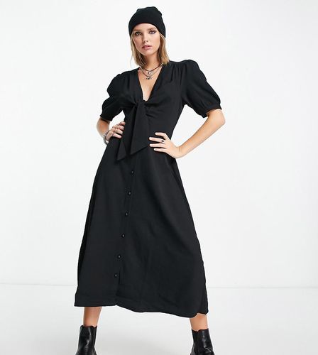 ASOS DESIGN Petite - Vestito midi allacciato sul davanti con bottoni - ASOS Petite - Modalova