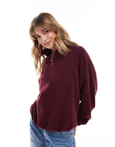 Pile bordeaux con zip corta - ASOS DESIGN - Modalova