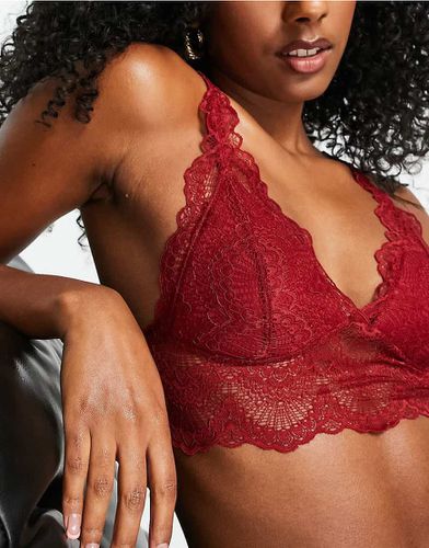 Rosie - Brassière bordeaux taglio lungo con coppe imbottite - ASOS DESIGN - Modalova