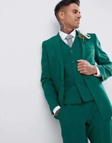 Wedding - Giacca da abito skinny bosco con fondo squadrato - ASOS DESIGN - Modalova