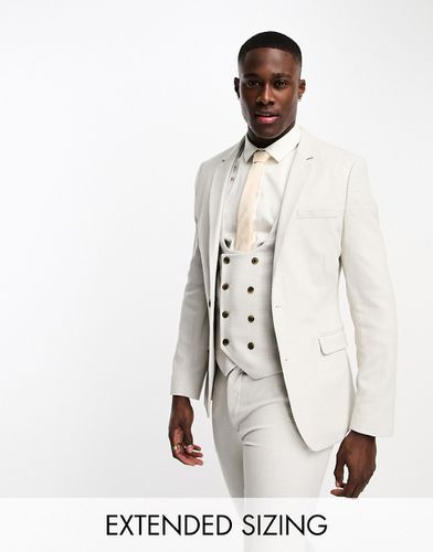 Wedding - Giacca da abito super skinny con trama effetto occhio di pernice color pietra - ASOS DESIGN - Modalova