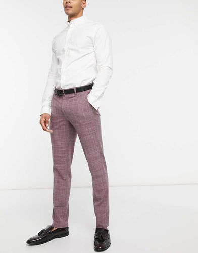 Wedding - Pantaloni da abito skinny bordeaux crosshatch - ASOS DESIGN - Modalova