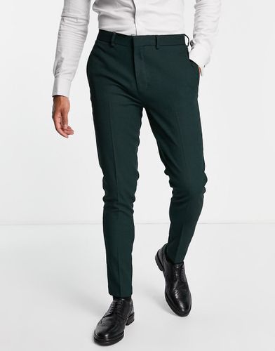 Wedding - Pantaloni da abito super skinny bosco con micro texture - ASOS DESIGN - Modalova