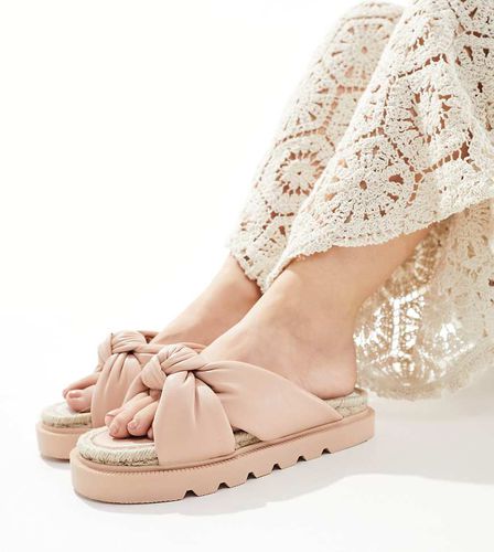 Wide Fit - Jemima - Espadrilles chiaro con fasce incrociate - ASOS DESIGN - Modalova