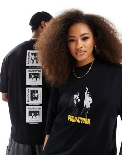 T-shirt unisex oversize nera con grafiche "Pulp Fiction" su licenza - ASOS DESIGN - Modalova