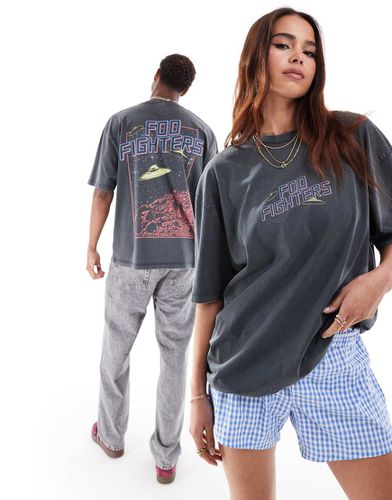 T-shirt unisex oversize slavato con grafiche della band "Foo Fighters" su licenza - ASOS DESIGN - Modalova