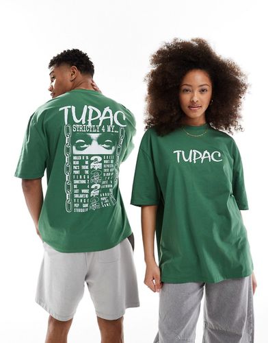 T-shirt unisex oversize con stampa di Tupac su licenza - ASOS DESIGN - Modalova