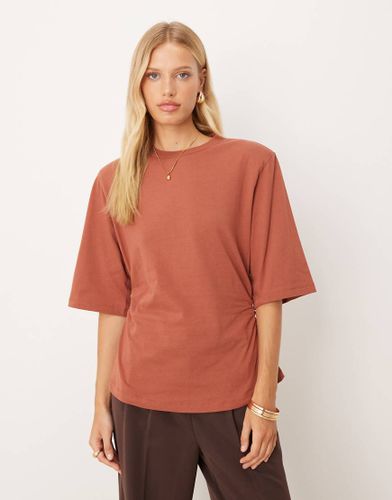 T-shirt à taille cintrée et épaulettes - tomate - Asos Design - Modalova