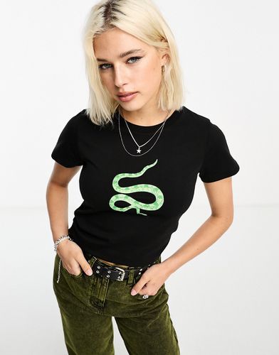 T-shirt mini nera con grafica a serpente - ASOS DESIGN - Modalova