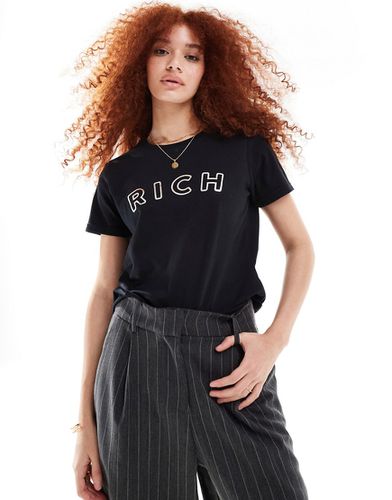T-shirt mini nera con grafica vistosa cromata - ASOS DESIGN - Modalova