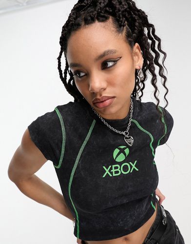 T-shirt mini nera slim con grafica su licenza "Xbox" - ASOS DESIGN - Modalova