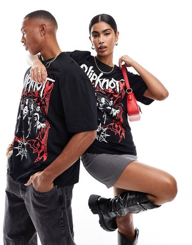 T-shirt oversize unisex nera con grafiche "Slipknot" - ASOS DESIGN - Modalova