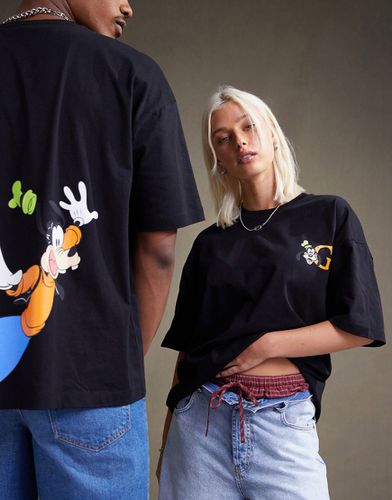 T-shirt oversize unisex nera con stampa Disney di Pippo - ASOS DESIGN - Modalova