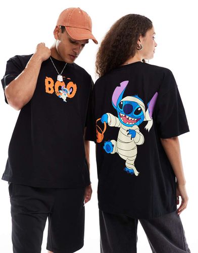 T-shirt oversize unisex nera con stampa Disney di Stich - ASOS DESIGN - Modalova