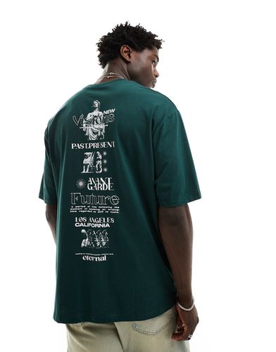 T-shirt oversize verde scuro con stampa rinascimentale sul retro - ASOS DESIGN - Modalova