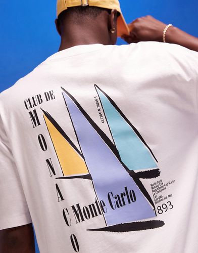 T-shirt oversize bianca con stampa "Yacht" sul retro - ASOS DESIGN - Modalova