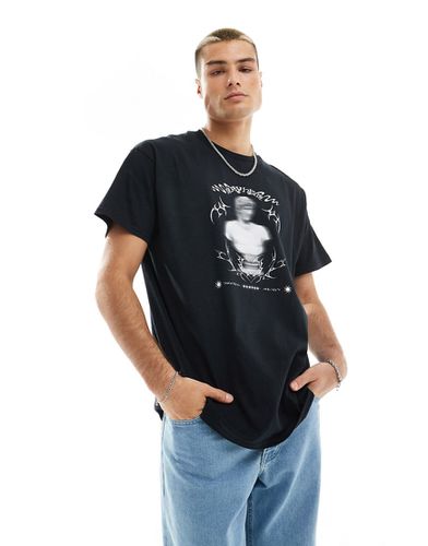 T-shirt oversize nera con stampa stile grunge sul retro - ASOS DESIGN - Modalova