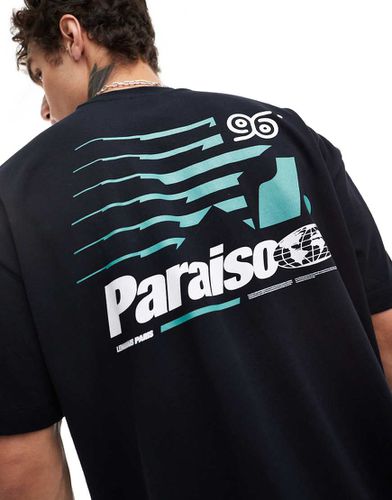 T-shirt oversize nera con stampa "Paraiso" sul retro - ASOS DESIGN - Modalova