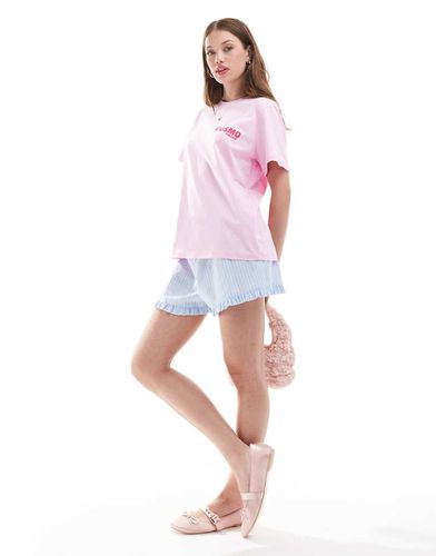 T-shirt oversize rosa con grafica "Cosmopolitan" con drink - ASOS DESIGN - Modalova