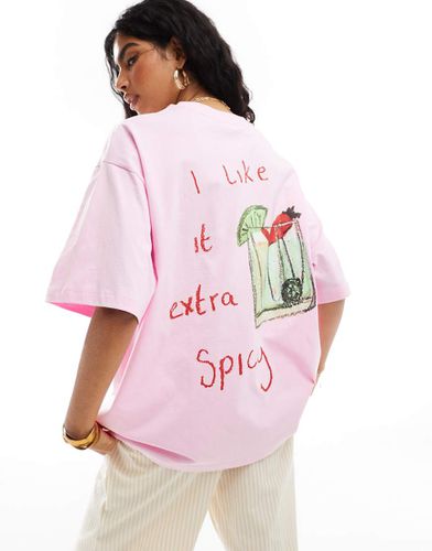 T-shirt oversize con stampa con margarita - ASOS DESIGN - Modalova