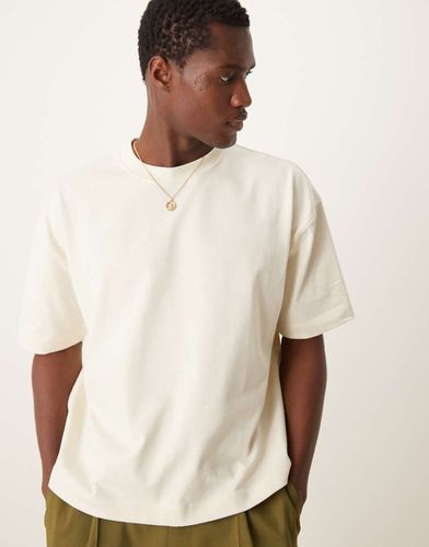 T-shirt premium squadrata oversize pesante 300gsm color crema - ASOS DESIGN - Modalova