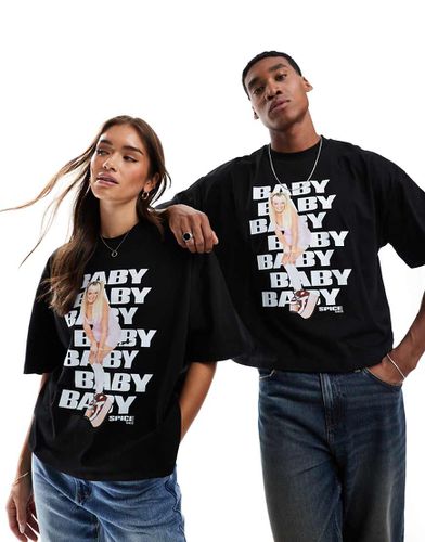 T-shirt squadrata oversize nera con stampa "Baby" delle Spice Girls - ASOS DESIGN - Modalova