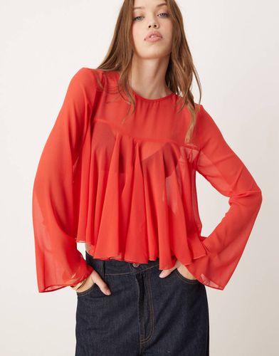 Top godet a maniche lunghe - ASOS DESIGN - Modalova