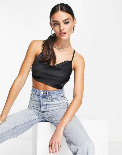 Top in raso con fascette allacciate - ASOS DESIGN - Modalova