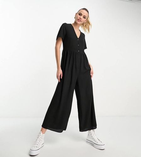 ASOS DESIGN Tall - Tuta jumpsuit nera da giorno a maniche corte - ASOS Tall - Modalova