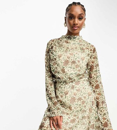 ASOS DESIGN Tall - Vestito da giorno corto accollato con stampa a fiori - ASOS Tall - Modalova