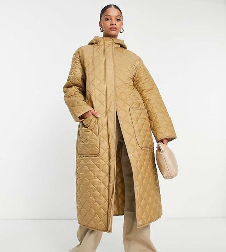 ASOS DESIGN Tall - Cappotto lungo trapuntato cammello - ASOS Tall - Modalova