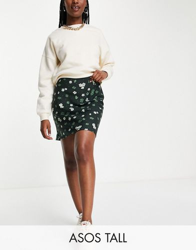 Tall - Minigonna sottoveste verde con stampa a fiori - ASOS DESIGN - Modalova