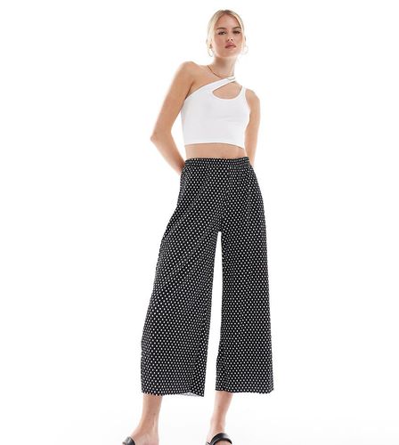 ASOS DESIGN Tall - Pantaloni culotte a pois plissé ampi - ASOS Tall - Modalova