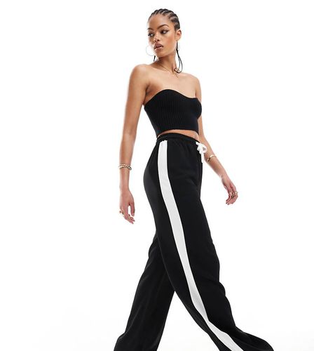 ASOS DESIGN Tall - Pantaloni neri con pannello a contrasto - ASOS Tall - Modalova