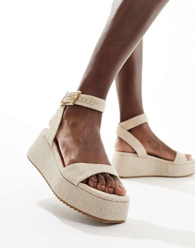 Tantoo - Sandali flatform in tessuto naturale - ASOS DESIGN - Modalova