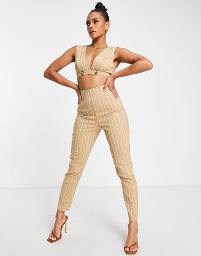 Tuta jumpsuit sartoriale color cammello gessato in coordinato - ASOS DESIGN - Modalova