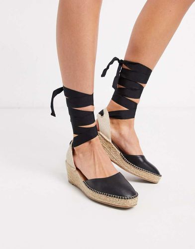 Turner - Espadrilles con zeppa media e allacciatura sulla gamba nere - ASOS DESIGN - Modalova