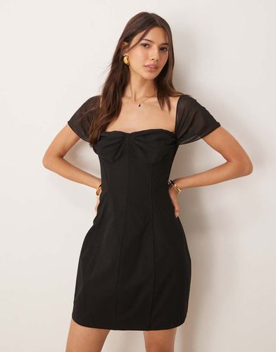 Vestito corto con gonna a campana e spalline in chiffon - ASOS DESIGN - Modalova