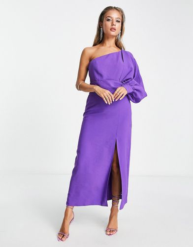 Vestito midi monospalla con dettaglio allacciato - ASOS DESIGN - Modalova