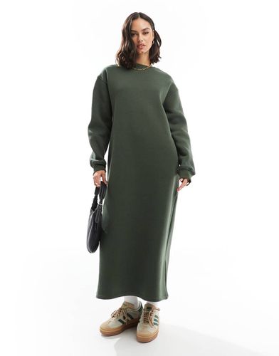 Vestito midi felpato oversize kaki - ASOS DESIGN - Modalova