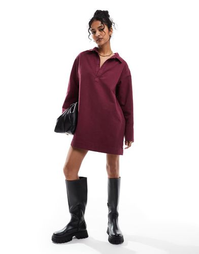 Vestito stile rugby in denim bordeaux - ASOS DESIGN - Modalova