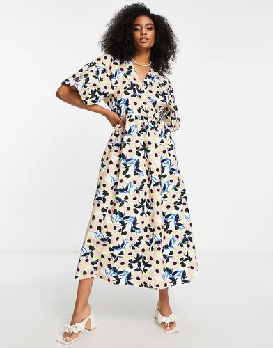 Vestito midi grembiule a portafoglio a fiori - ASOS EDITION - Modalova