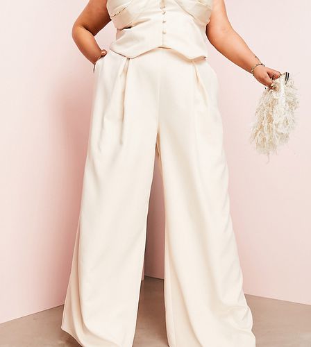 Curve - Pantaloni sartoriali a fondo ampio color crema in coordinato - ASOS LUXE - Modalova