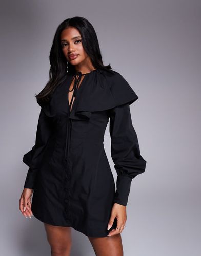 Robe courte avec col plissé et détail noué - Asos Luxe - Modalova