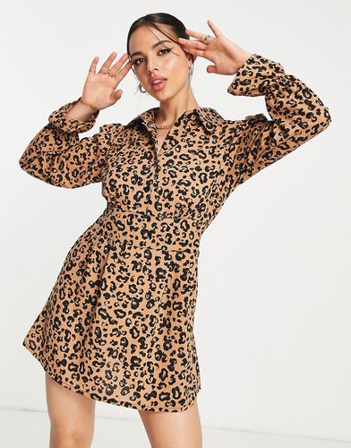 Vestito camicia corto leopardato - AX Paris - Modalova