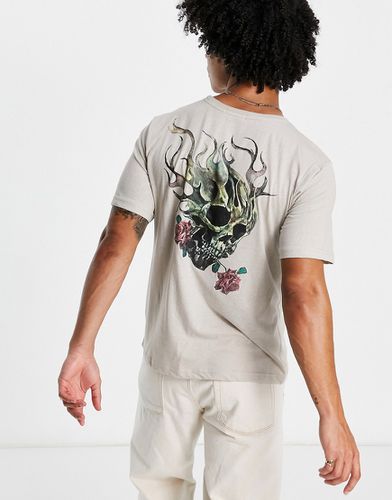 T-shirt oversize color pietra con stampa sul retro - Bolongaro Trevor - Modalova