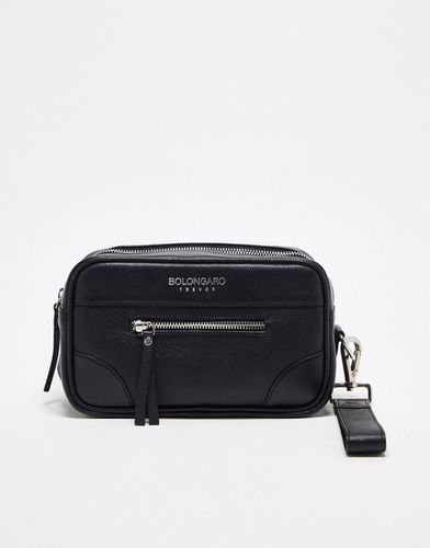 Beauty-case in pelle nera con zip sul davanti - Bolongaro Trevor - Modalova