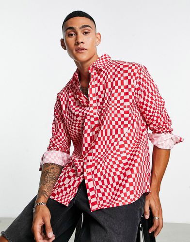 Camicia a maniche lunghe rossa con stampa geometrica - Bolongaro Trevor - Modalova