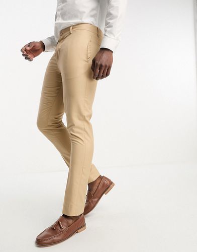 Pantaloni da abito da matrimonio skinny color cuoio a tinta unita - Bolongaro Trevor - Modalova